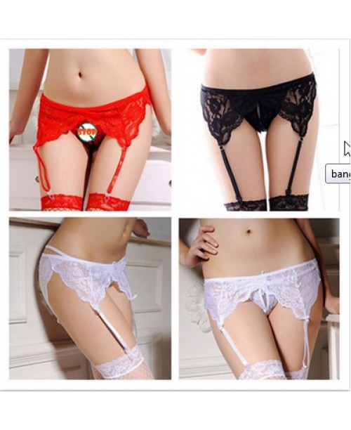 Women Floral Exotic Lace Garter Belt Skirt Stocking Suspender Lingerie