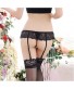 Women Lace Sexy Temptation Sheer Diamand Decorate Stocking Garter Belt Lingerie