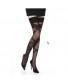 Women Sexy Nylon Sheer Striped Diagonal Geometric Pattern Thigh High Long Stockings