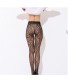 Women Thin Sexy Pattern Stripe Jacquard Black Mesh Pantyhose Stockings