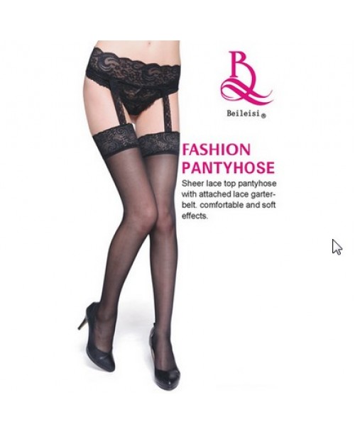 Women Lace Garter Belt Thigh High Stockings Pantyhose Intimate Lingerie