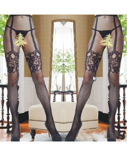 Hot Temptation Jacquard Mesh Fishnet Pantyhose Stockings Intimate Lingerie